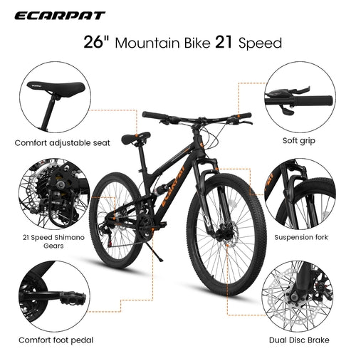 TrailMate™ – 26" Steel Frame MTB (21-Speed, Blue)