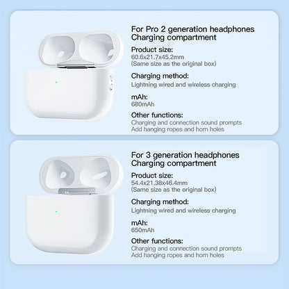 Replacement Original Charging Box For Airpods Pro 1 2 3 Bluetooth Earphone Battery Charger Case With LED Indicator Light